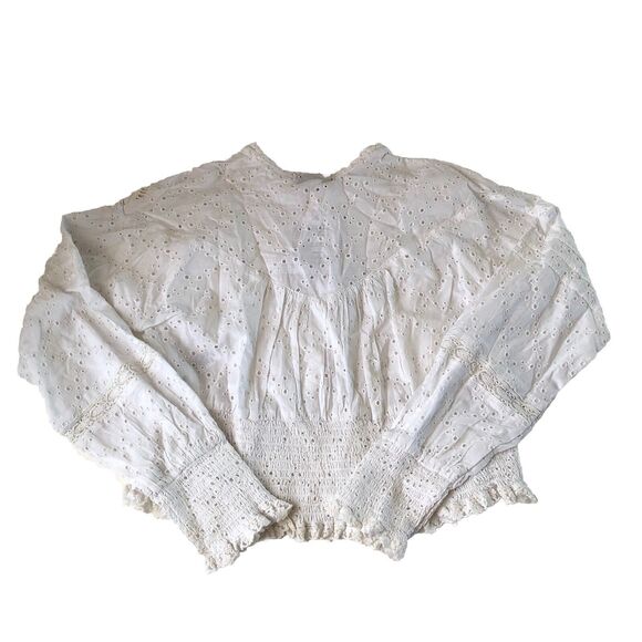 TopShop Women’s Cropped Eyelet Top Size 14 NWT 06052025 - Picture 2 of 12